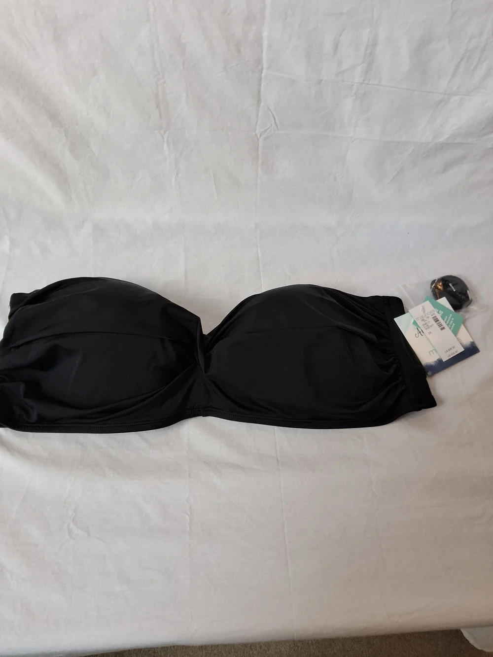 Maurices Black Strapless Bandeau Swim Top with Removable Straps‎